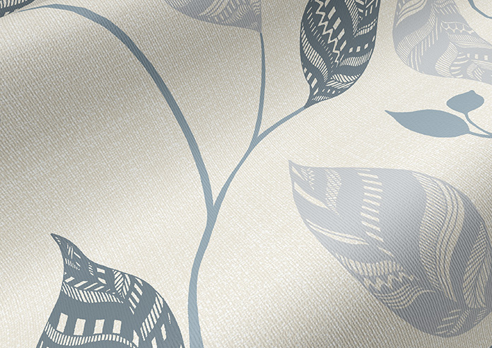 Tribal Leaves, Jean Blue - Twist&Fit Roller Blind - Image 4